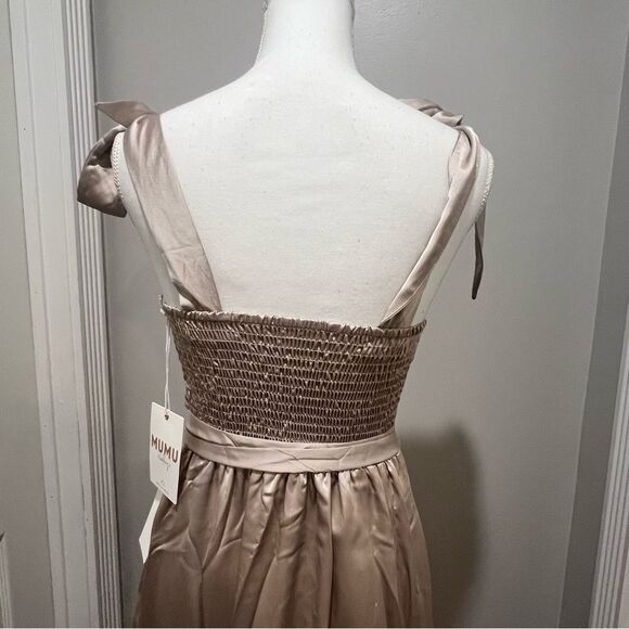 Show Me Your Mumu Claire Midi satin dress in size medium women's NWT - Picture 10 of 16